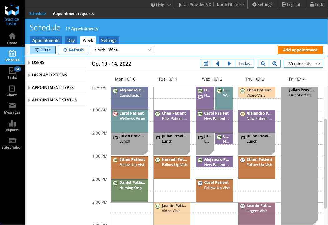screenshot of Practice Fusion
